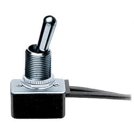 Hubbell Wiring Device-Kellems Commercial Grade, Panel Mount and Specialty Switches, Bat Handle Switches, Single Pole Single Throw 4A 250V/8A 125V, Wire Leads, Nickel HBL11WL